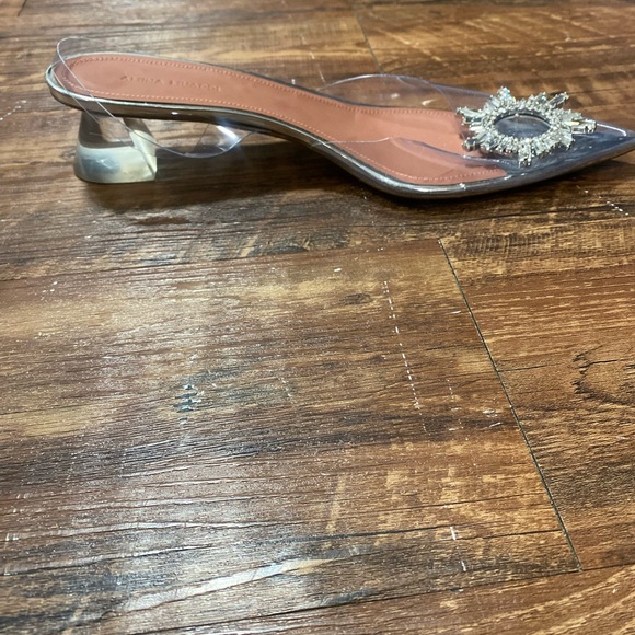 Beautiful  pre owned transparent glass sandals Amina Muaddi shoes - Picture 3 of 12